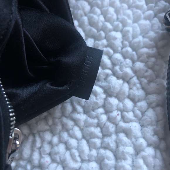 LOUIS VUITTON Small Black Satin and Leather Trim Monogram Boulogne Baguette - Picture 5 of 12